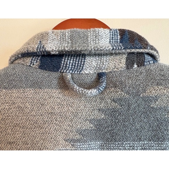 Jachs Men Small Western Blue/Beige/Grey Sherpa/Faux Fur Lined Shirt Jacket - Picture 8 of 14